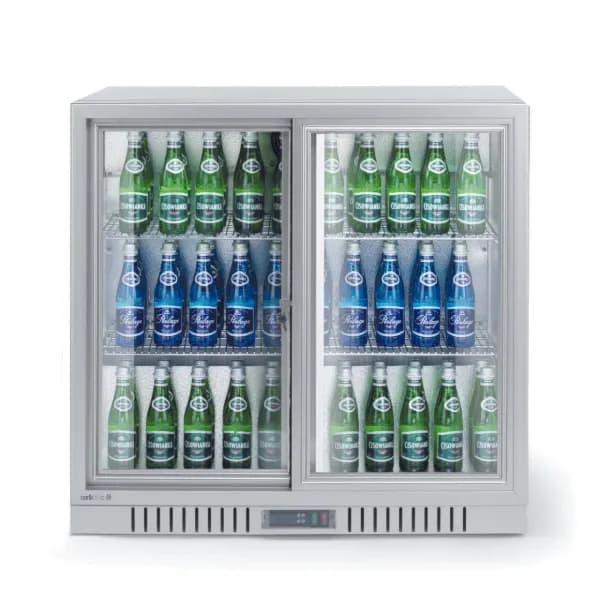 Frigider cu usi glisante duble pentru bar, Arktic, 188L, Argintiu, 230V/175W, 900x520x(H)840mm