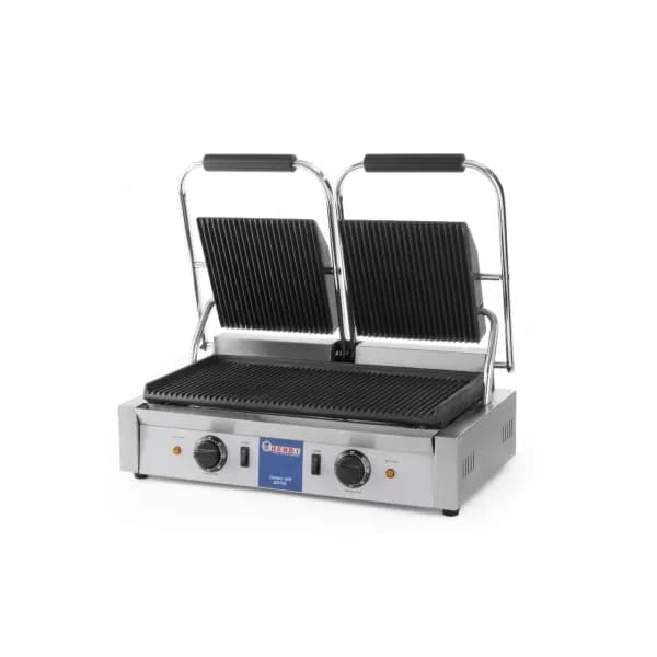 Contact grill dublu profesional striat Hendi 3600W
