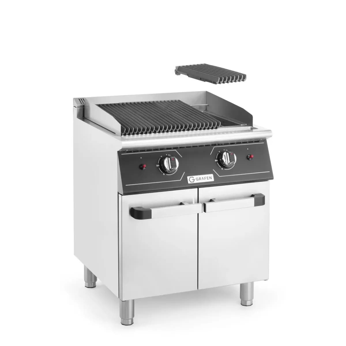 Grill pe gaz cu roca vulcanica si spatiu de depozitare, 6Kw