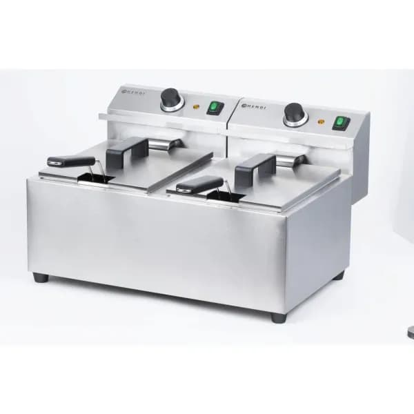 Friteuza electrica profesionala dubla 2x8 litri, inox, 2x3500W, Hendi Mastercook