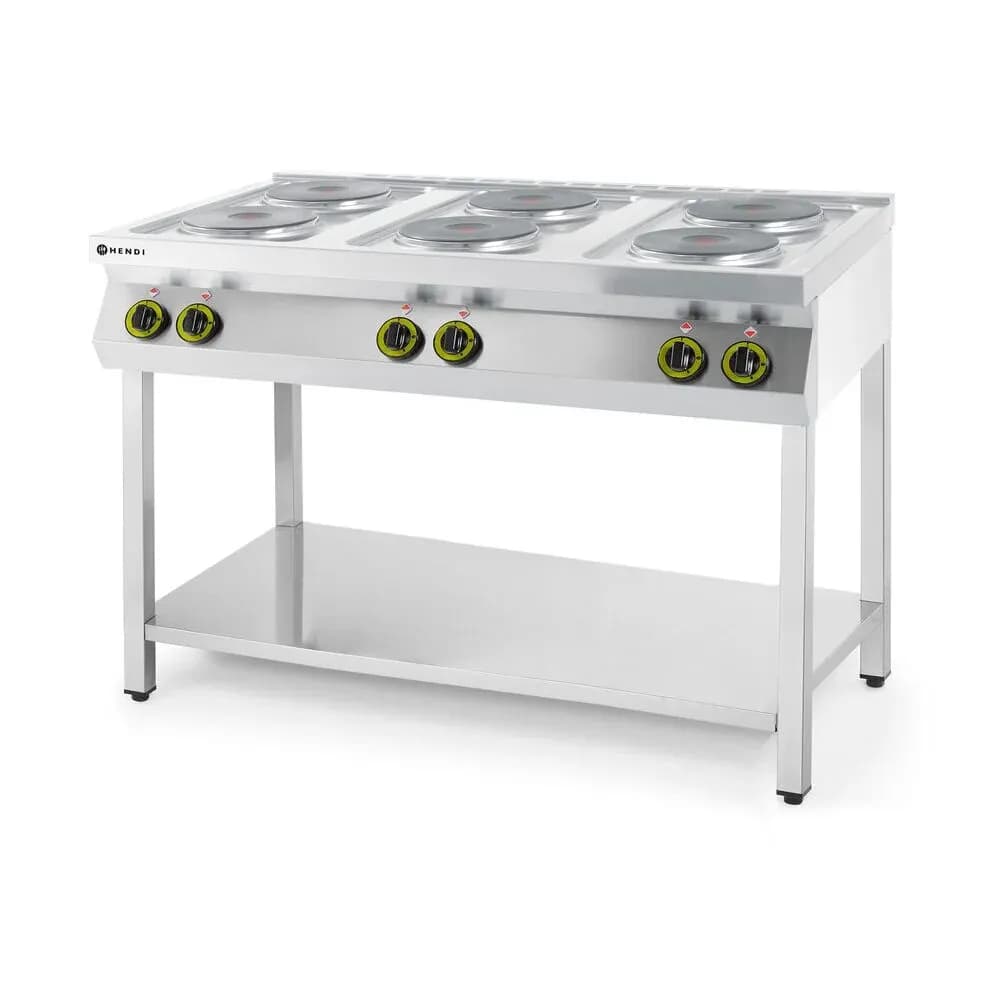Masina de gatit Kitchen Line, 6 arzatoare electrice Hendi, 15.6W, dimensiune 1200x700x(H)900mm