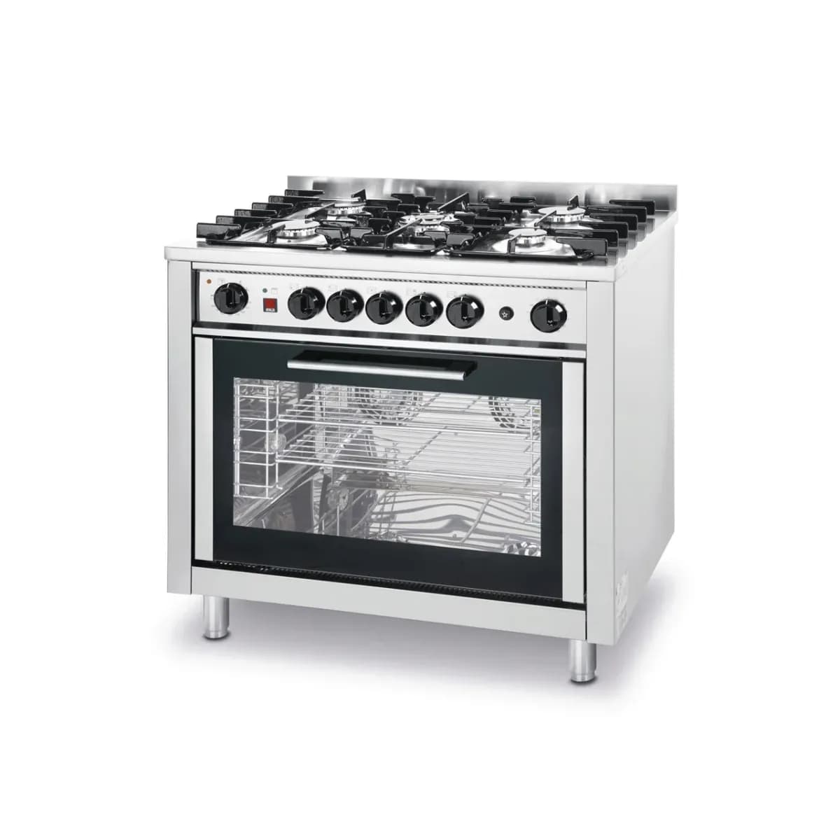 Masina de gatit, 5 arzatoare pe gaz si cuptor electric, Hendi, 14,3kw, 900x655x(H)850/900 mm