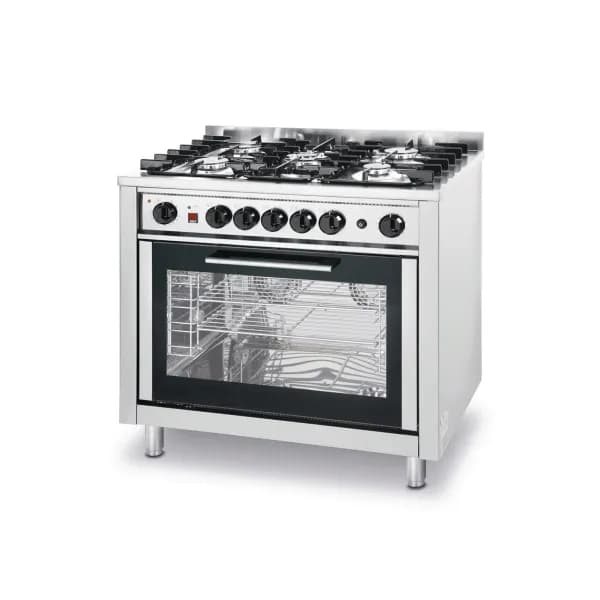 Masina de gatit, 5 arzatoare pe gaz si cuptor electric, Hendi, 14,3kw, 900x655x(H)850/900 mm