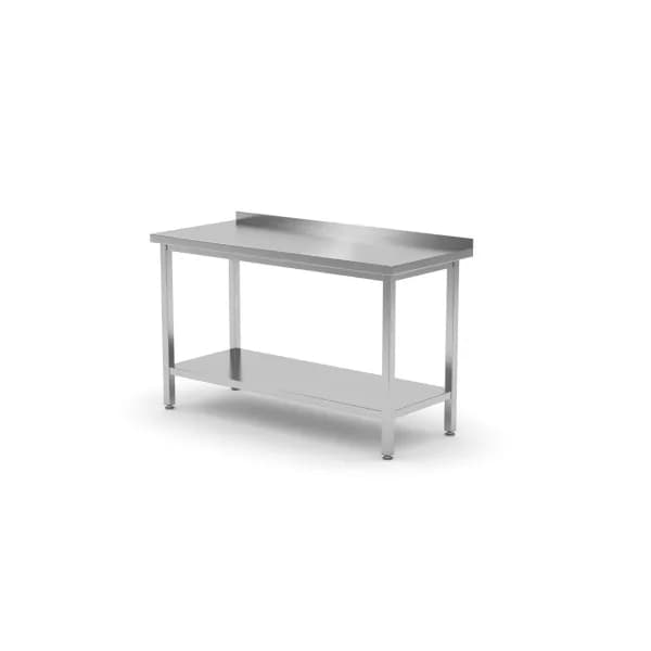 Masa de Lucru Perete cu Polita Hendi Inox AISI 430 Blat Ranforsat 0.8mm Colturi Rotunjite 1800x700x850mm