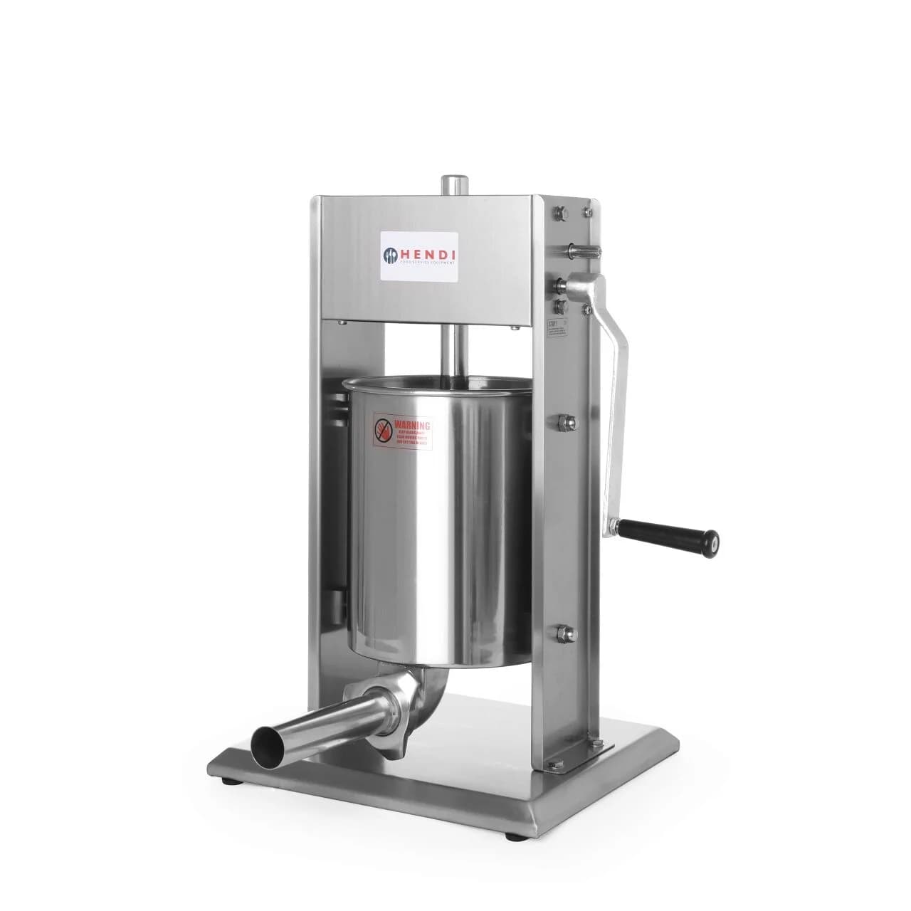 Aparat umplut carnati inox, profesional, manual, capacitate 3 litri, Hendi Profi Line, 3 palnii incluse