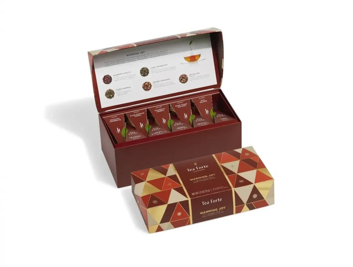 Ceai Petite Ribbon Box Warming Joy - Tea Forte - Cutie cu 10 piramide de ceai
