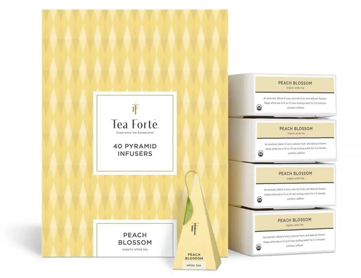 Ceai Peach Blossom ECO - Tea Forte -cutie cu 40 de piramide de ceai