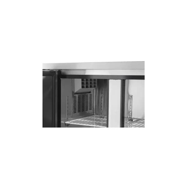 Masa frigorifica profesionala ARKTIC by Hendi Kitchen Line cu 2 usi 220 L 1200x600x(H)850 mm Inox -2/8?C 300 W 2 rafturi 390x428mm incluse, Clasa energetica B