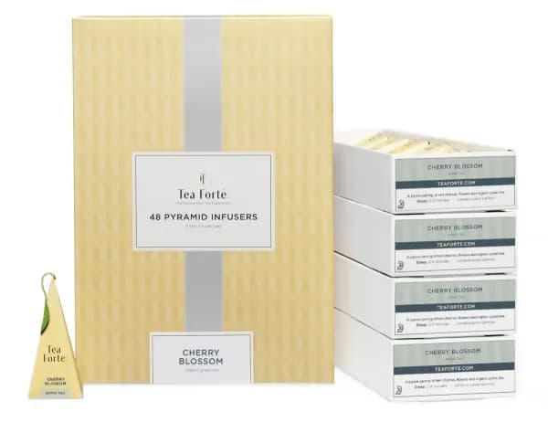 Ceai Cherry Blossom Hanami ECO - Tea Forte - cutie cu 40 de piramide de ceai