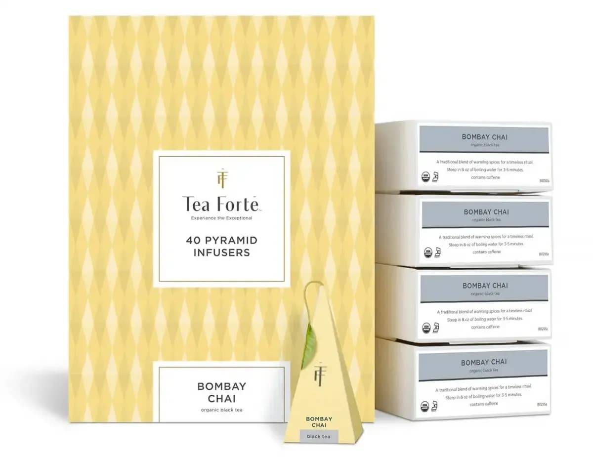 Ceai Bombay Chai ECO - Tea Forte - cutie cu 40 de piramide de ceai