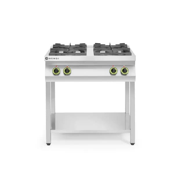 Aragaz Profesional pe Gaz Hendi Kitchen Line — 4 Arzătoare, 19kW, Fără Cuptor