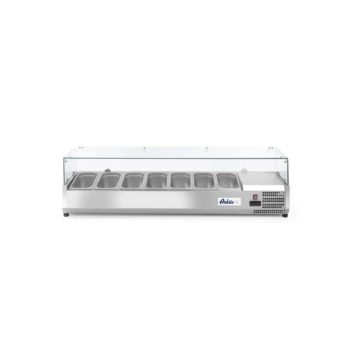 Vitrina prezentare Hendi, interval temp. -2/8?C, 180W, corp inox, ARKTIC by Hendi, 1605x395x(H)430 mm, 7 vase GN 1/3