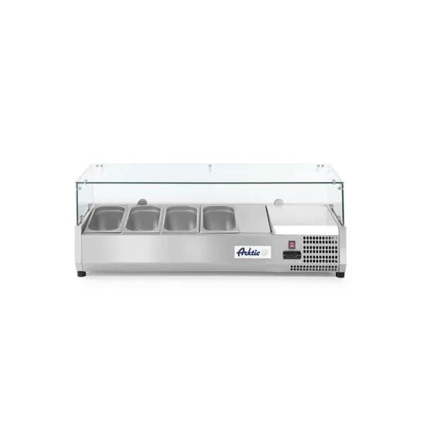 Vitrina prezentare Hendi, interval temp. -2/8?C, 180W, corp inox, ARKTIC by Hendi, 1205x395x(H)430, 4 vase GN 1/3