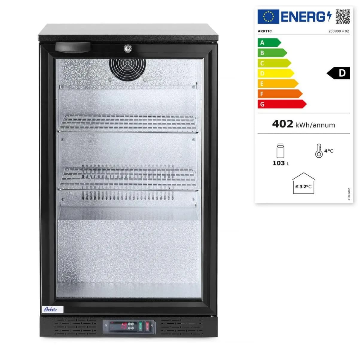 Vitrina frigorifica de prezentare ARKTIC by Hendi, interval temp. 2/10˚C, 150 W, corp inox