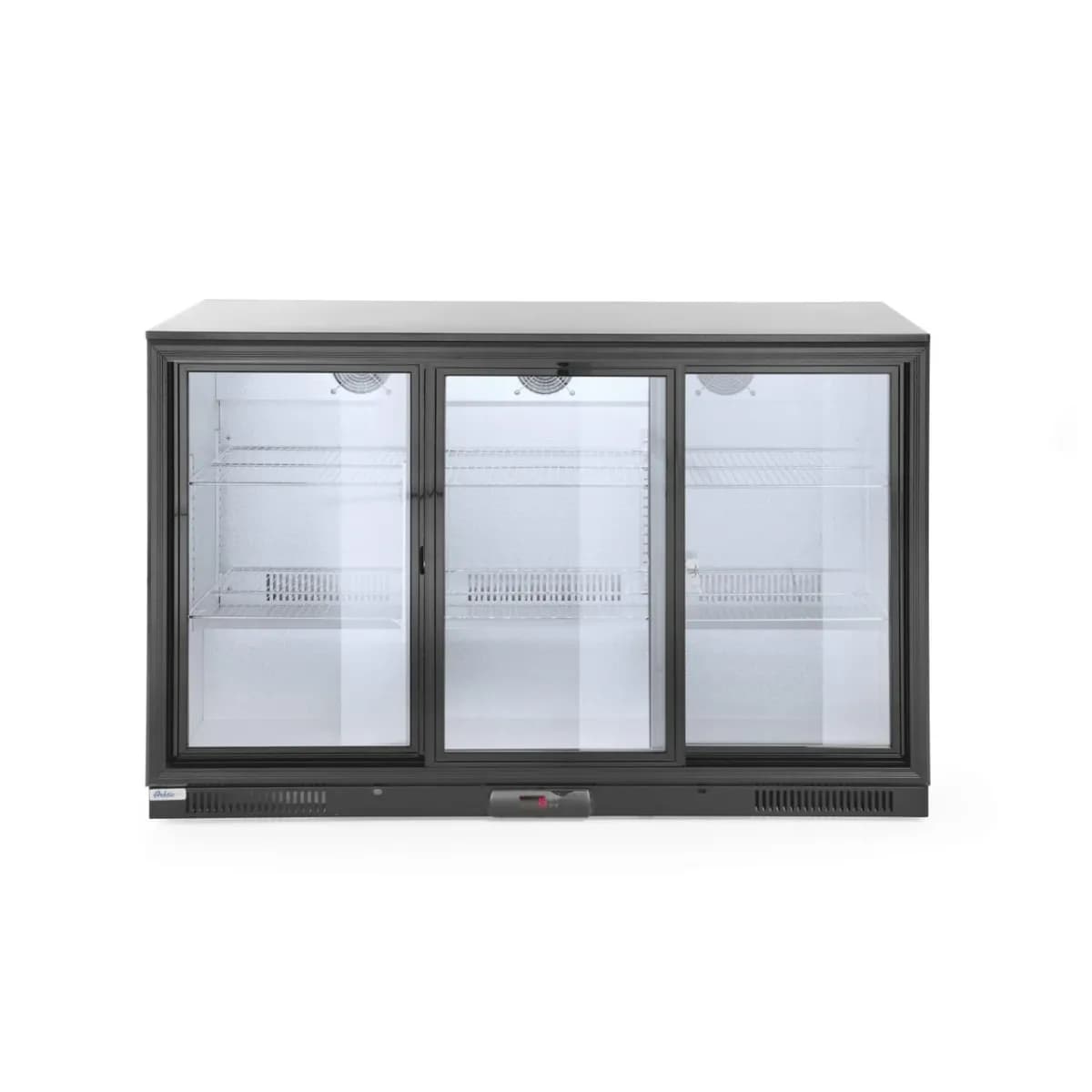 Vitrina frigorifica de prezentare 3 usi glisante interval temperatura 2/10?C, 300 W, corp inox, ARKTIC by Hendi, 1335x500x(h)900 mm 338 Litri, Clasa energetica E