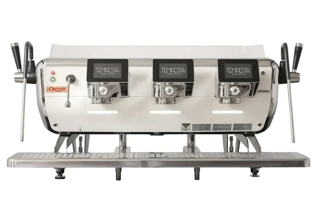 Espressor Profesional Electronic Barista Attitude Tempesta Multiboiler SAEP 3 Grupuri White/Chrom + Filtru apa GRATUIT