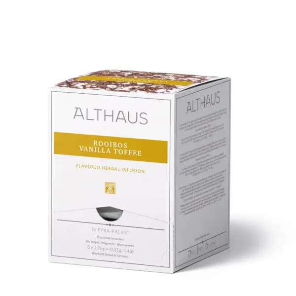 Ceai Althaus Rooibos Pyra Pack Vanilla Toffee (15 piramide x 2.75 gr)