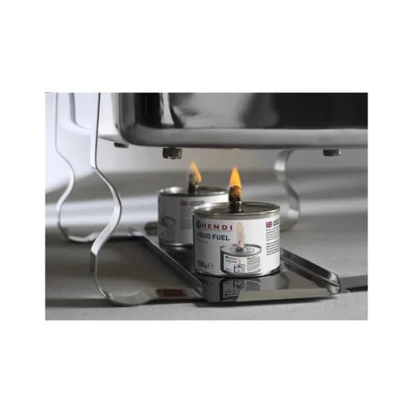 Combustibil lichid cu fitil pentru chafing dish - set 6 cutii de 200 gr - timp ardere 6 ore, Hendi