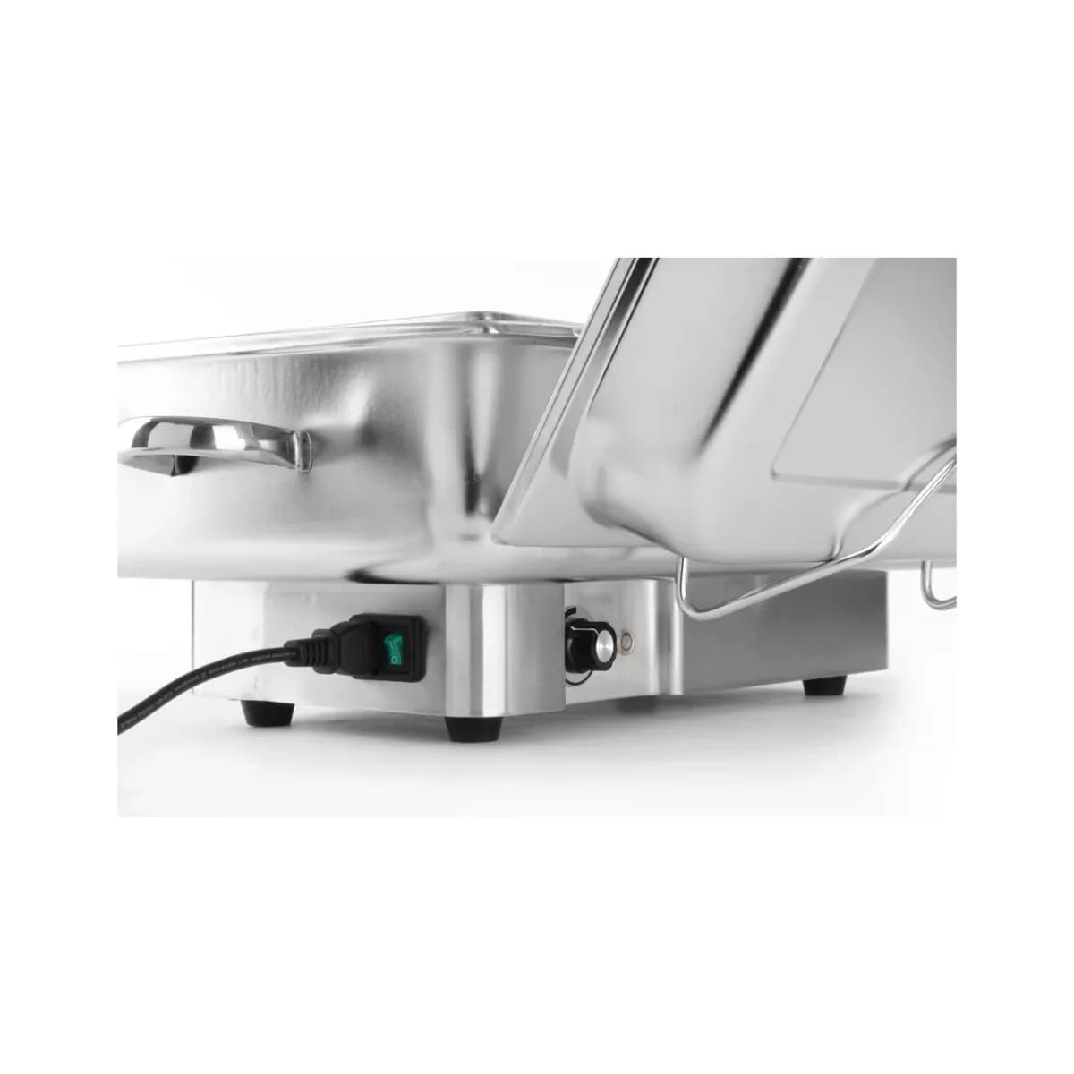 Chafing dish electric GN 1/1, 9lt, inox, termostat 0-100 gr C, 1000W, 615x355x280 mm, Model Hendi 'Pollina'