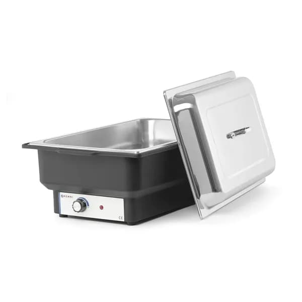 Chafing dish electric Gastronorm GN 1/1, termostat 0-85 gr C, 9 lt, 573x348x(H)284 mm, Hendi Tellano