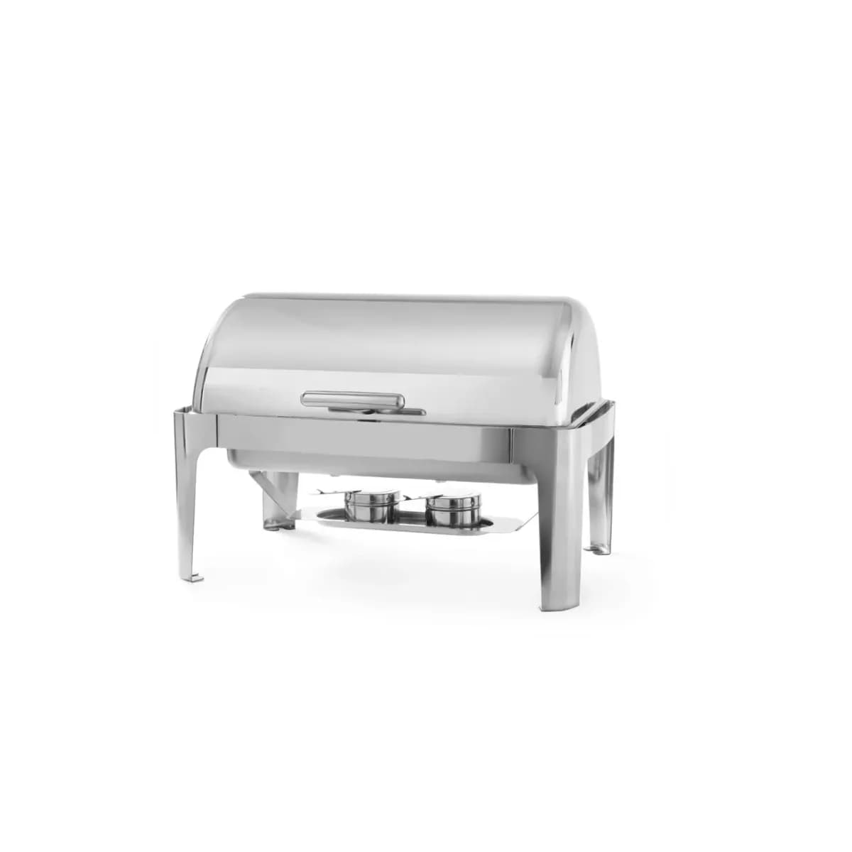 Chafing dish cu capac Rolltop, Gastronorm 1/1, 9lt, inox, 66x49x(H)46 cm, Hendi, include 2 suporturi pentru combustibil incalzire