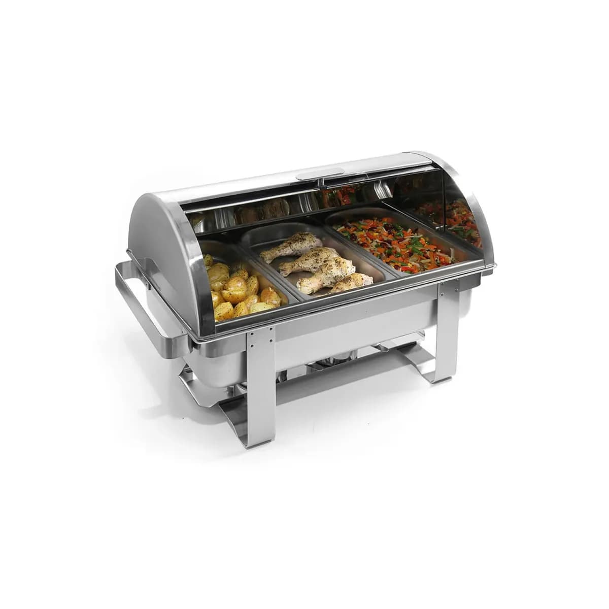 Chafing dish capac rolltop Gastronorm GN1/1, inox, 59x34x(H)40 cm, Model Hendi Rental-Top