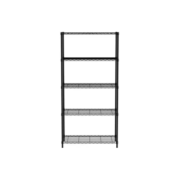 Raft Depozitare Metalic Hendi 5 Polițe Negru Mat — 455x910x(H)1830mm