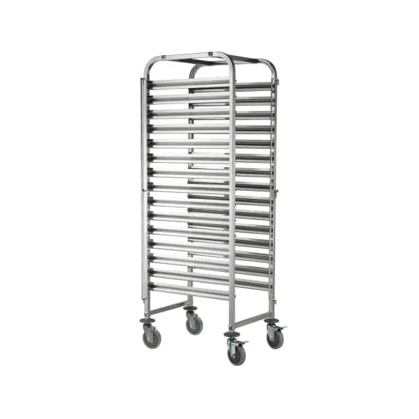 Cărucior Debarasare Hendi — 15x Tăvi 60x40cm, Inox, 690x515x(H)1695mm