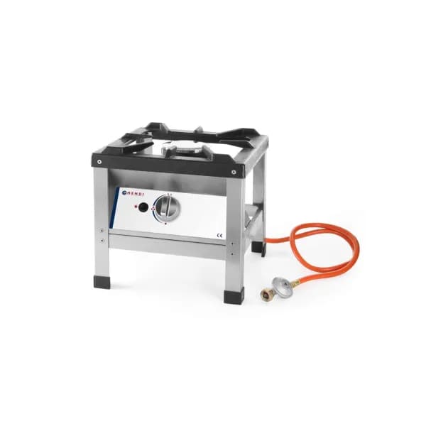 Aragaz Portabil pe Gaz Hendi Hokker "Big Flame"-6,4 kW, Inox 18/0, Aprindere Electronică, Exterior