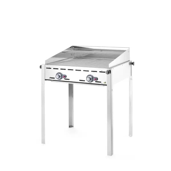 Grill Green Fire Hendi Inox-2 Arzătoare, 2x Grătar GN 1/1, 11,3 kW, 740x612x(H)825 mm, Exterior