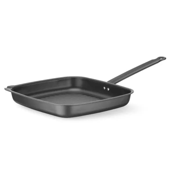 Tigaie Pătrată Grill din Fontă Hendi-Suprafață Striată Profesională, 480x282x(H)80 mm
