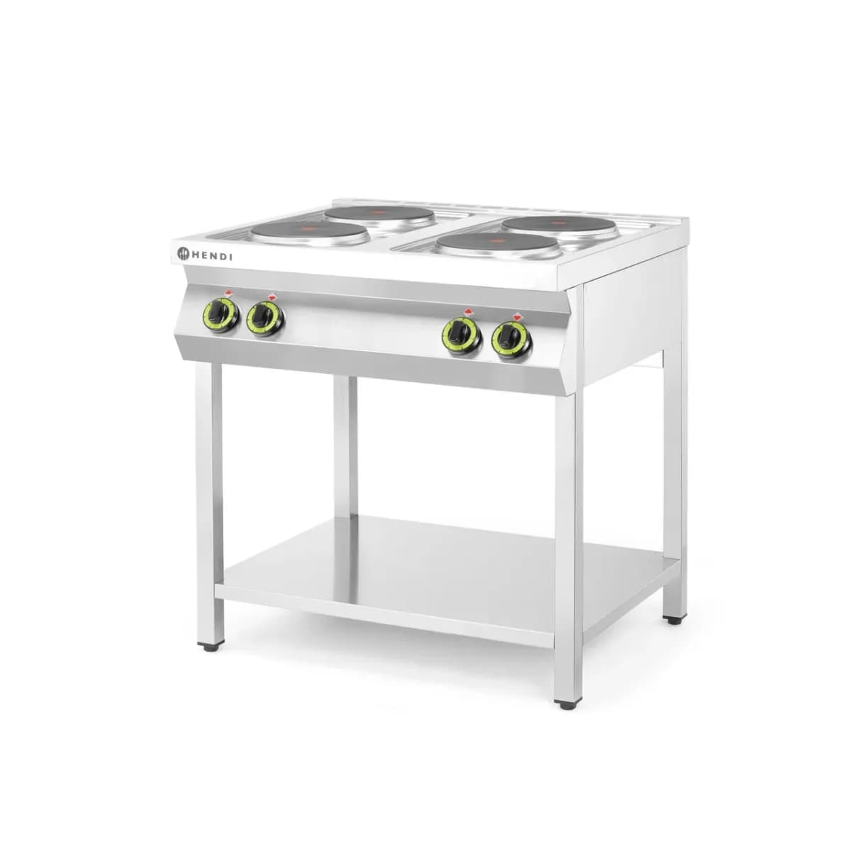 Aragaz Electric Profesional Hendi Kitchen Line-4 Ochiuri Fontă, Stand Deschis, 10,4 kW, 800x700x(H)900 mm