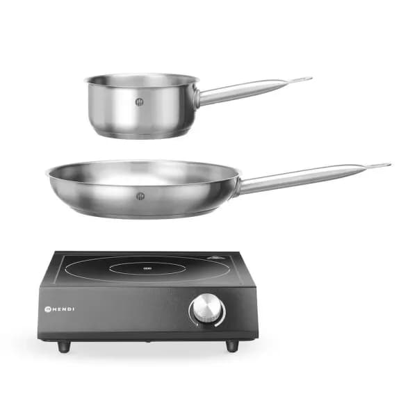 Set Plită cu Inducție 3500W + Cratiță + Tigaie Hendi