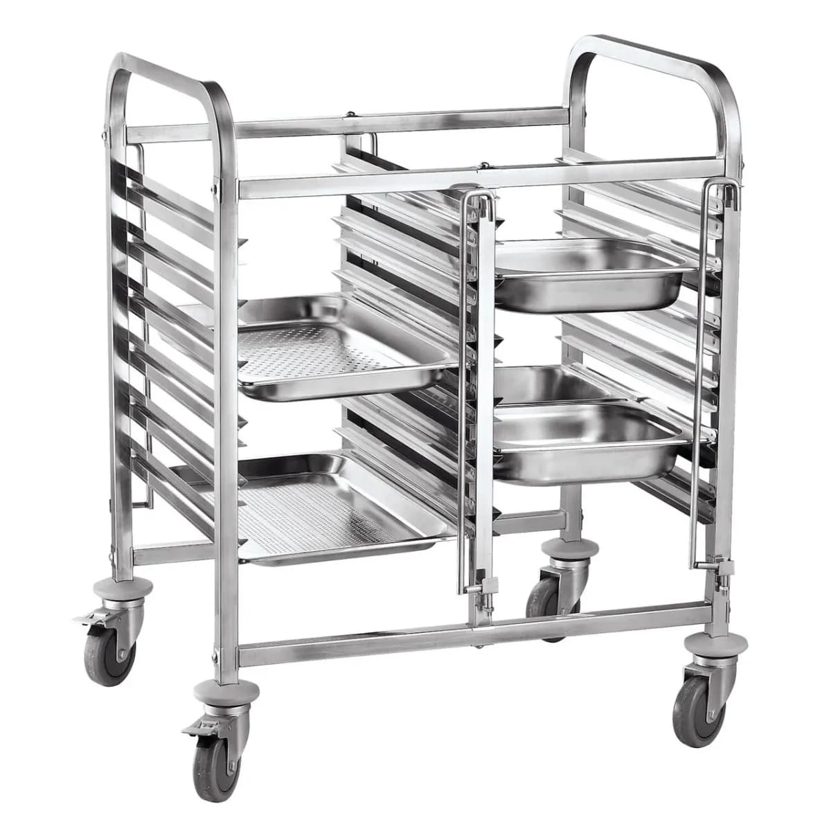 Cărucior Mobil Dublu Hendi-12x GN 1/1, Inox, 810x610x(H)960mm
