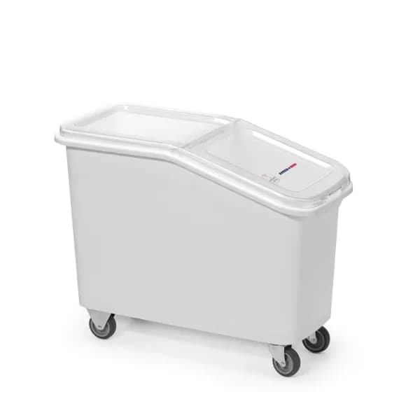 Cărucior Ingrediente AmerBox Hendi 62L-Polietilenă Monobloc,Capac Policarbonat, 4 Roți Cauciuc (2 cu Frână), 345x720x(H)570mm
