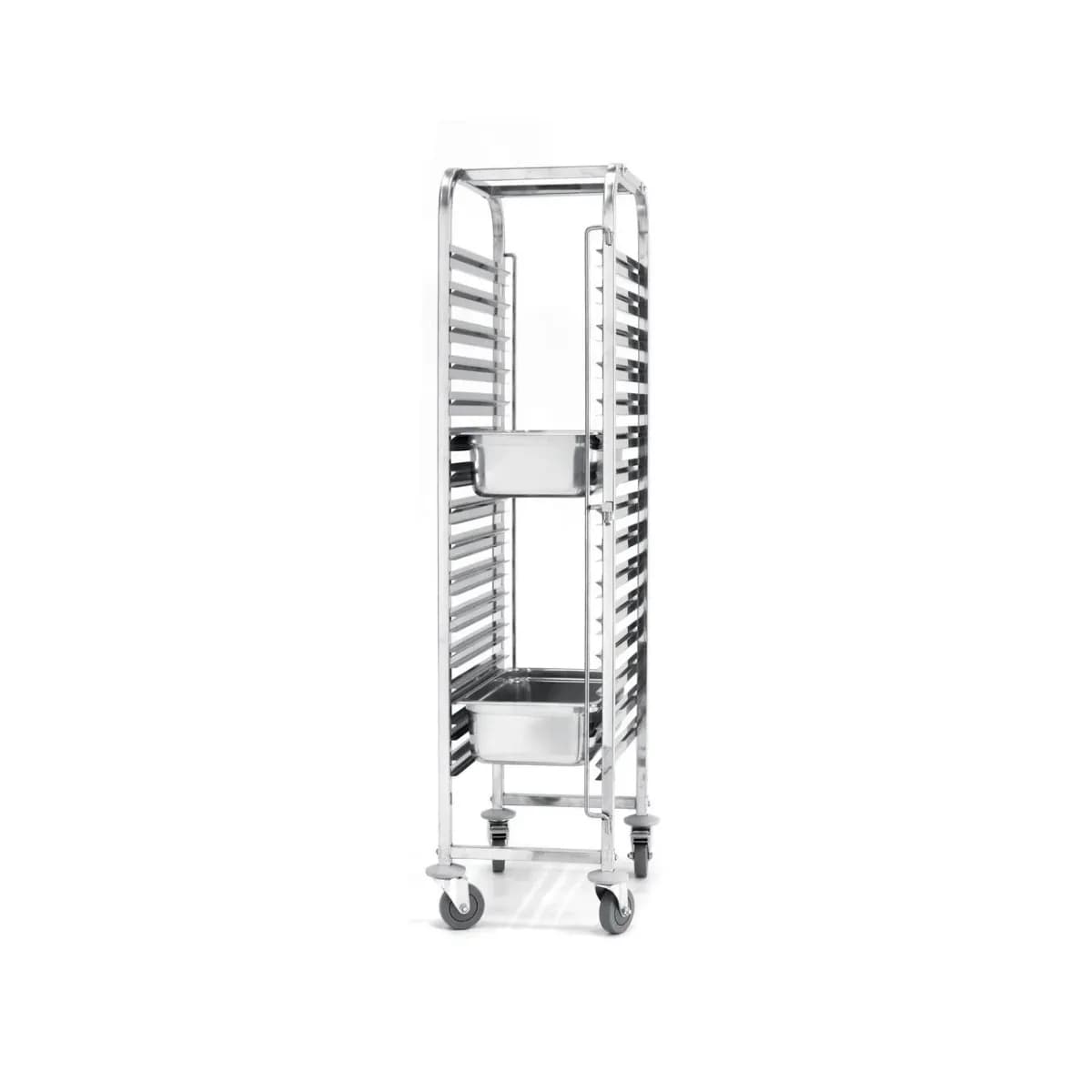 Carucior debarasare tavi, capacitate 15 tavi x GN 1/1(530x325mm), inox, 615x450x(H)1695 mm, Hendi