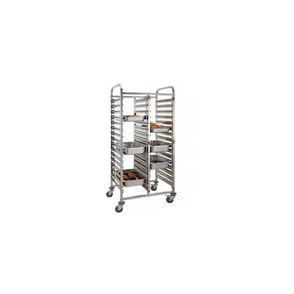 Cărucior Debarasare Dublu Hendi — 2x15 Tăvi GN 1/1, Inox, Îmbinabil, 798x610x(H)1710mm