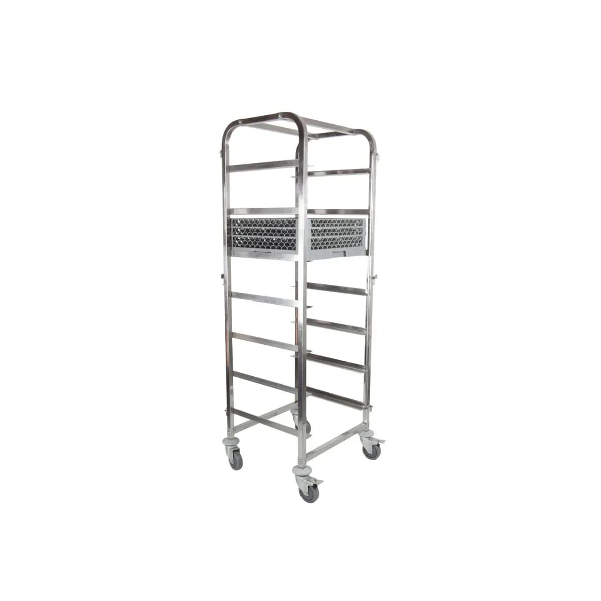 Cărucior Mobil Hendi pentru Coșuri Spălat Vase-7x 500x500mm, Inox