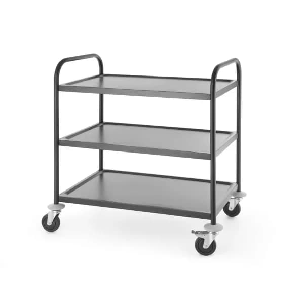Carucior Servire Metalic Negru Mat Hendi 3 Rafturi 823x500x950mm 50kg/Nivel