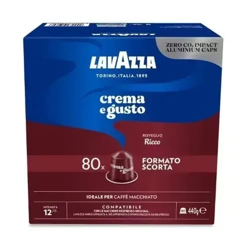 Cafea Lavazza Crema e Gusto Ricco 80 capsule compatibile Nespresso