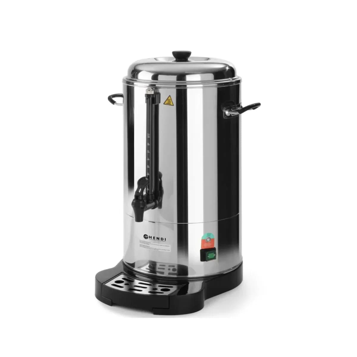 Percolator Hendi Pereți Dubli-15 Litri, 1500W, Robinet Anti-Picurare, Inox Argintiu