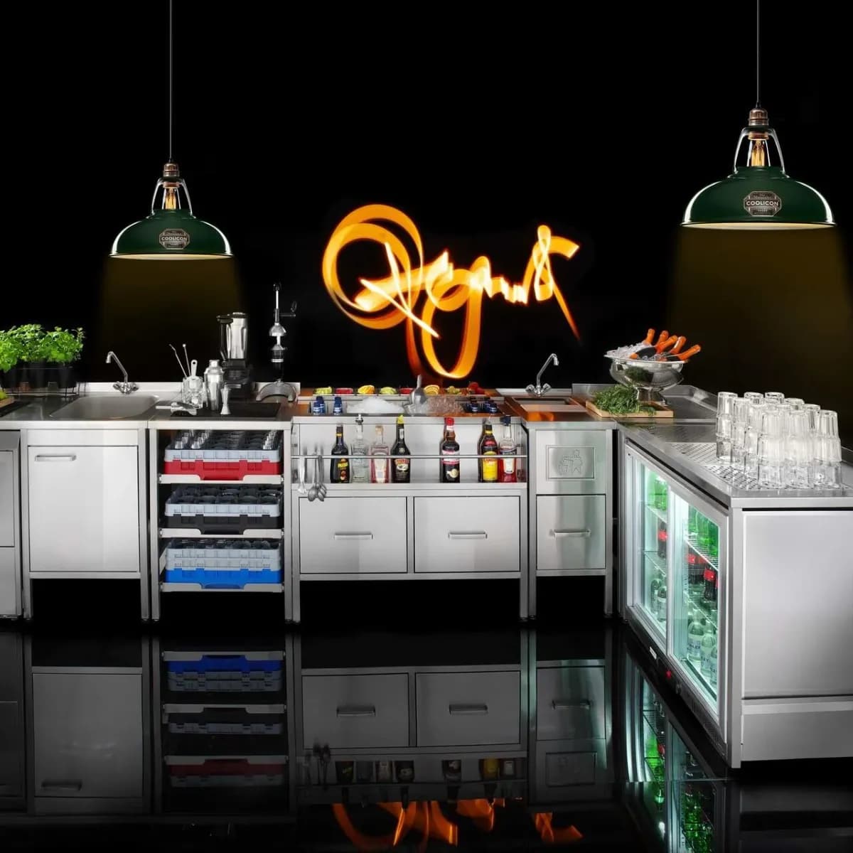 Masă cu chiuvetă și loc pentru mașină de spălat vase/congelator Oxygen, 1200x650x(H)900 mm, Barmatic