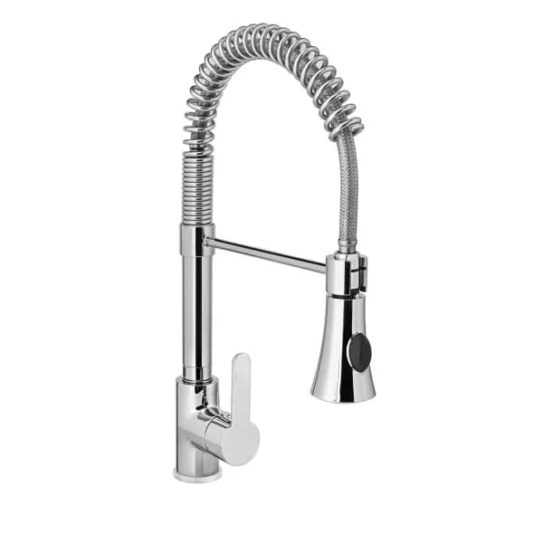Baterie cu Dus Extensibil pentru Chiuveta Hendi Inox 445mm Gura Pivotanta Racorduri 3/8"