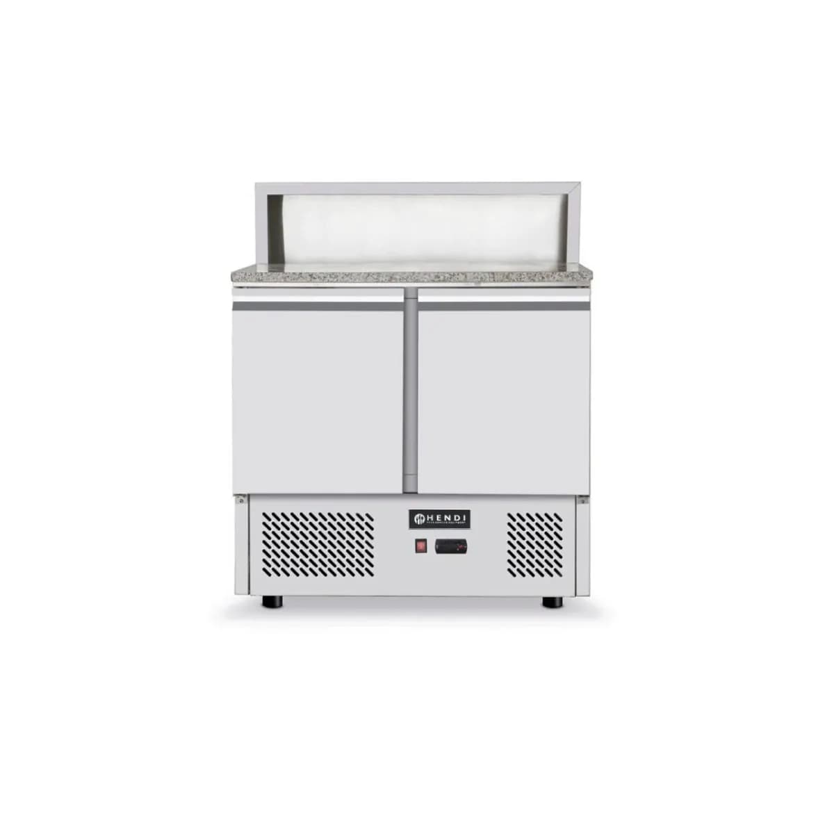 Masa Refrigerata Pizza cu Top Granit ARKTIC Hendi 2 Usi Display 5xGN1/6 Termostat Digital 2/10°C