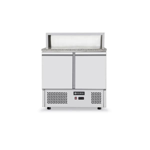 Masa Refrigerata Pizza cu Top Granit ARKTIC Hendi 2 Usi Display 5xGN1/6 Termostat Digital 2/10°C