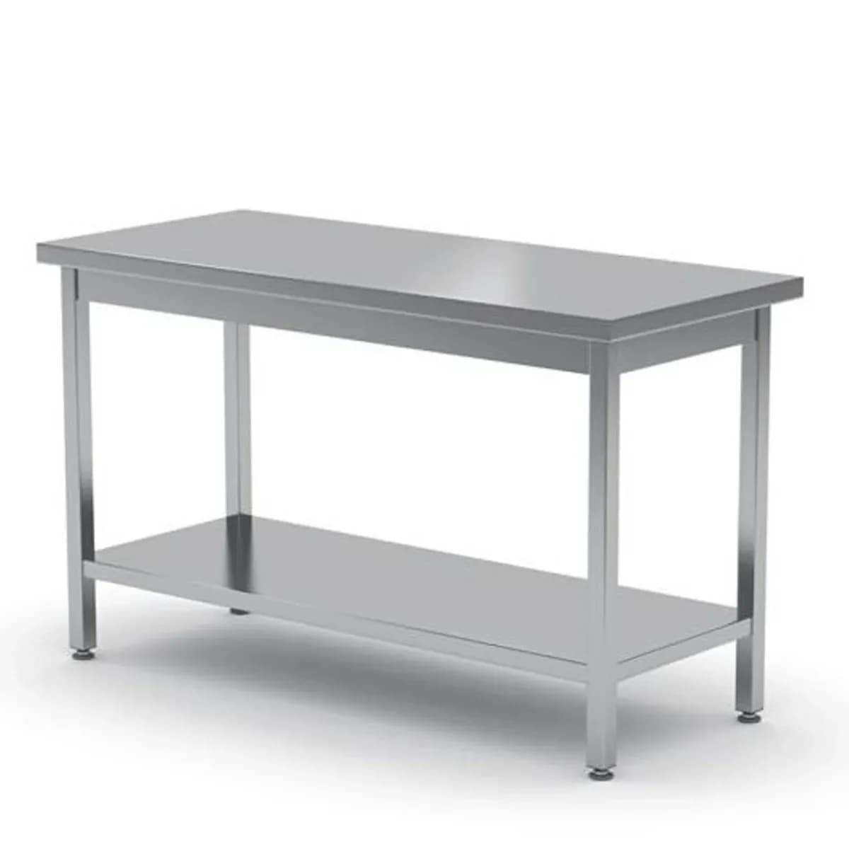 Masa de Lucru Centrala cu Raft Hendi Inox AISI 430 Ranforsat Blat+Raft Antifonic 1200x600x850mm