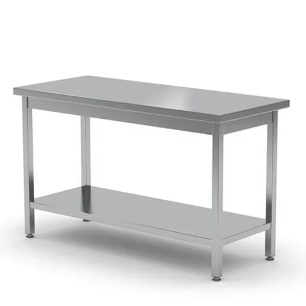 Masa de Lucru Centrala cu Raft Hendi Inox AISI 430 Ranforsat Blat+Raft Antifonic 1200x600x850mm
