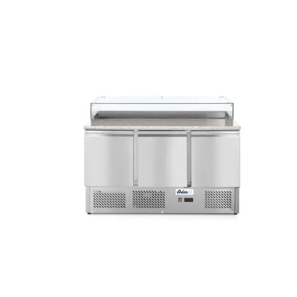 Masa Pizza Profesionala ARKTIC by Hendi 3 Usi 380L Inox -2/+8°C 310W 1365x700x1120mm