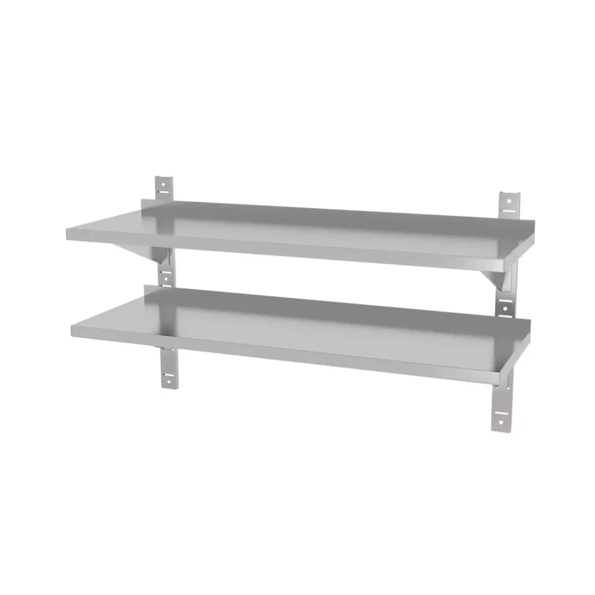 Raft de Perete Dublu Reglabil Hendi Inox 2 Polite 1000x300x600mm Suporturi Otel