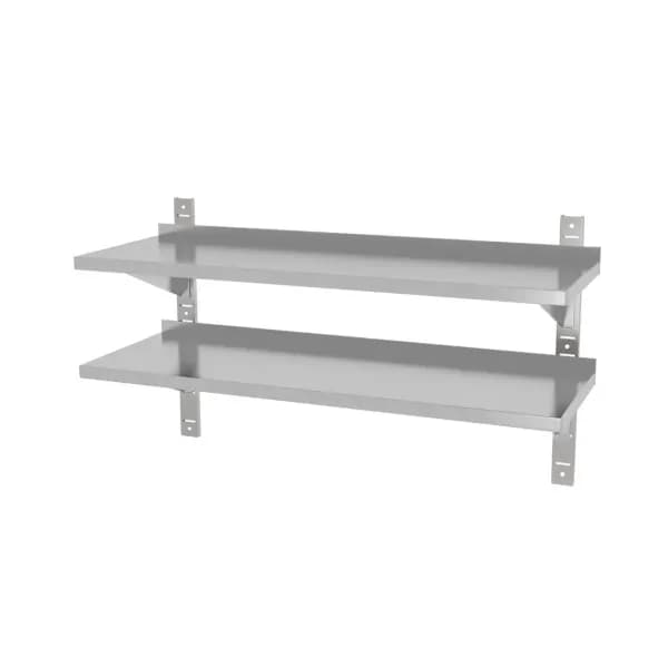 Raft de Perete Dublu Reglabil Hendi Inox 2 Polite 1000x300x600mm Suporturi Otel